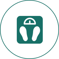Digital scale symbol in circle