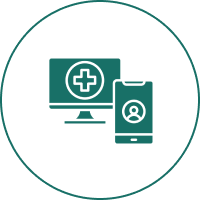 Health app concept with computer and smartphone
